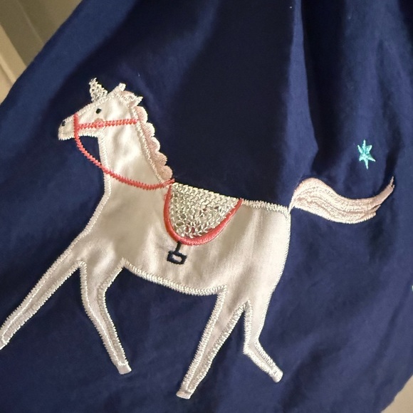 Joules Kids Skirt with Horse Embroidery - Navy Blue - Picture 2 of 8